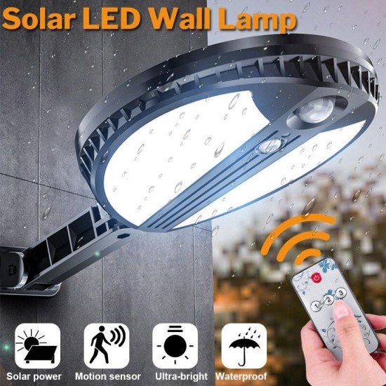 70 LED Remote Solar Power Wall Light PIR Motion Sensor Outdoor Solar Lights Garden Yard Lamp