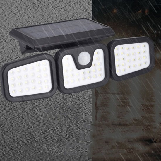 74LED/100COB 3 Modes Solar Wall Light Triple Head Outdoor Sensor Light 74LED/100COB 3 Modes Solar Wall Light Triple Head Outdoor Sensor Light