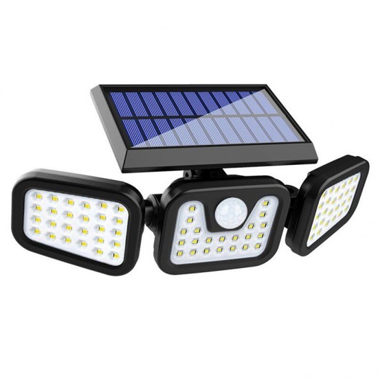 74LED/100COB 3 Modes Solar Wall Light Triple Head Outdoor Sensor Light 74LED/100COB 3 Modes Solar Wall Light Triple Head Outdoor Sensor Light