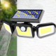 74LED/100COB 3 Modes Solar Wall Light Triple Head Outdoor Sensor Light 74LED/100COB 3 Modes Solar Wall Light Triple Head Outdoor Sensor Light