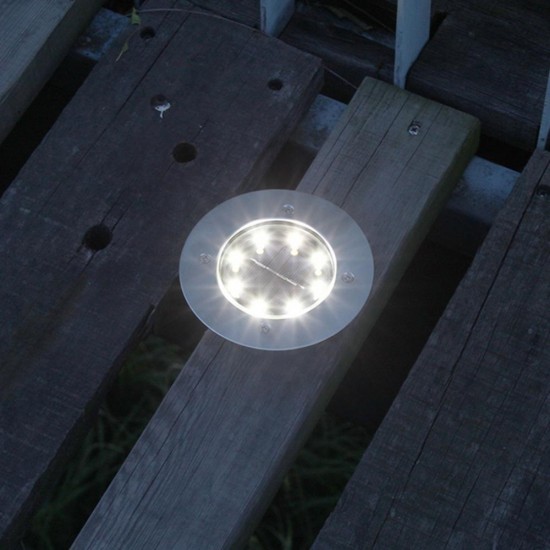 8 LED Solar Underground Light Outdoor Waterproof Light-controlled Buried Lamp Solar Lights for Garden Road Pathway Yard Decor