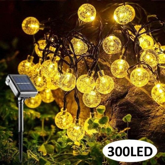 98.5FT 30M Outdoor 300LED Solar Fairy String Light 8 Modes Patio Landscape Lawn Waterproof Garden Yard Lamp