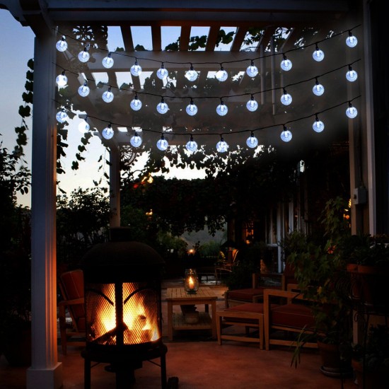 98.5FT 30M Outdoor 300LED Solar Fairy String Light 8 Modes Patio Landscape Lawn Waterproof Garden Yard Lamp