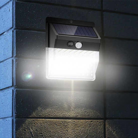 136LED Solar Light Motion Sensor Four-sided Lighting IP65 Waterproof 3 Lighting Modes lamp Gates Courtyard Park Garden Wall lamp