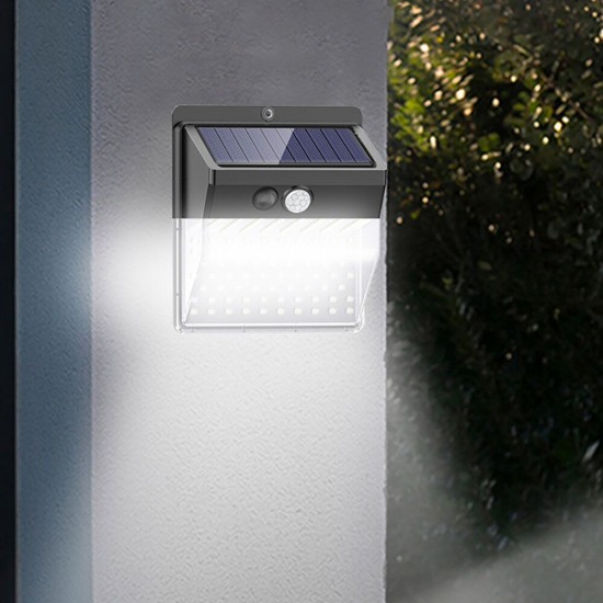 136LED Solar Light Motion Sensor Four-sided Lighting IP65 Waterproof 3 Lighting Modes lamp Gates Courtyard Park Garden Wall lamp