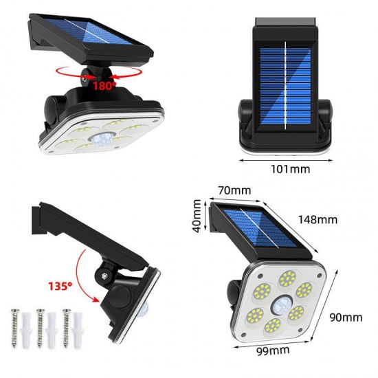 45SMD/54SMD/54COB Solar Light Light+Motion Sensor 3 Modes Security Wall Lamp IP65 Waterproof Outdoor