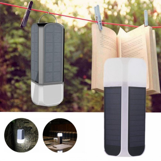 USB Double Solar Panel Rechargeable 21 LED Camping Light 3 Modes Portable Solar Light