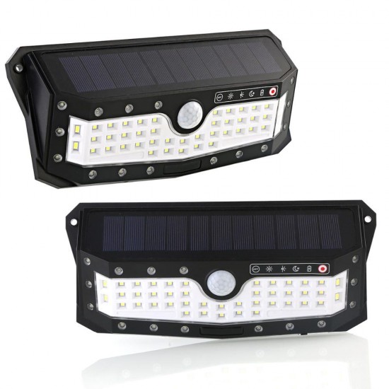 Solar Power / USB Rechargeable Waterproof 57 LED PIR Motion Sensor Wall Light Outdoor Garden 4 Modes