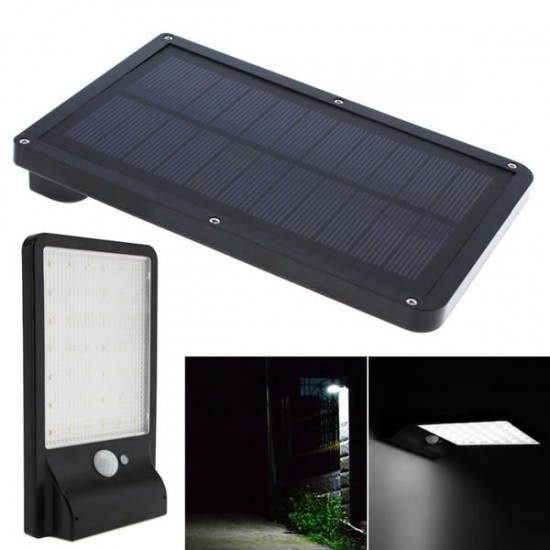 Solar Powered 42 LED Waterproof Light Control & PIR Sensor Wall Lamp for Outdoor Garden