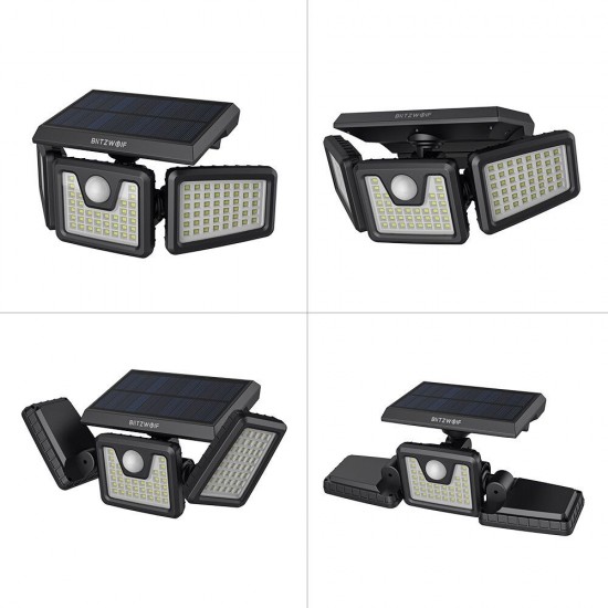 BW-OLT4 Rotatable 3 Heads Adjustable Waterproof 120°PIR Sensor Solar Flood Light BW-OLT4 Rotatable 3 Heads Adjustable Waterproof 120°PIR Sensor Solar Flood Light