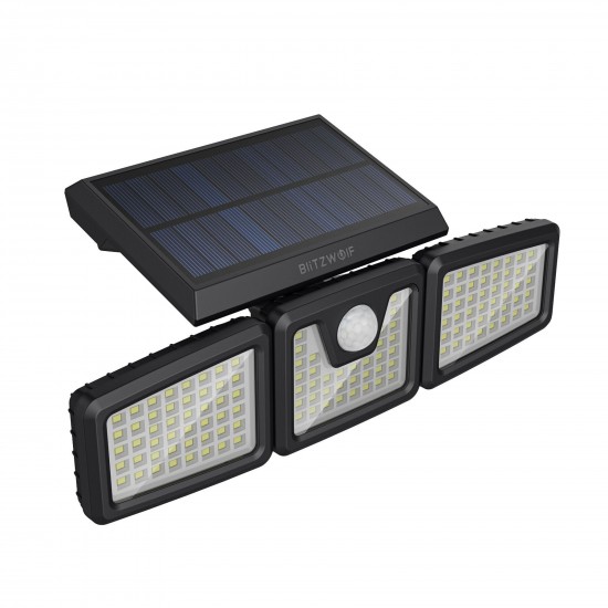 BW-OLT4 Rotatable 3 Heads Adjustable Waterproof 120°PIR Sensor Solar Flood Light