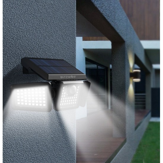 BW-OLT4 Rotatable 3 Heads Adjustable Waterproof 120°PIR Sensor Solar Flood Light