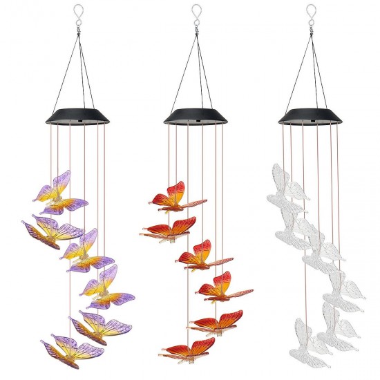 Color Changing LED Solar Light Outdoor Hummingbird Wind Chime Lamp Yard Garden Decor Color Changing LED Solar Light Outdoor Hummingbird Wind Chime Lamp Yard Garden Decor