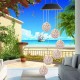 Color Changing Solar LED Rattan Balls Hanging Spiral String Wind Chimes Lamp Light Color Changing Solar LED Rattan Balls Hanging Spiral String Wind Chimes Lamp Light