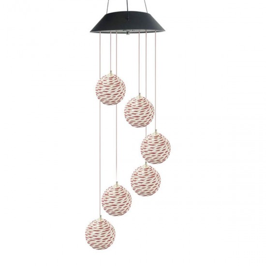 Color Changing Solar LED Rattan Balls Hanging Spiral String Wind Chimes Lamp Light Color Changing Solar LED Rattan Balls Hanging Spiral String Wind Chimes Lamp Light
