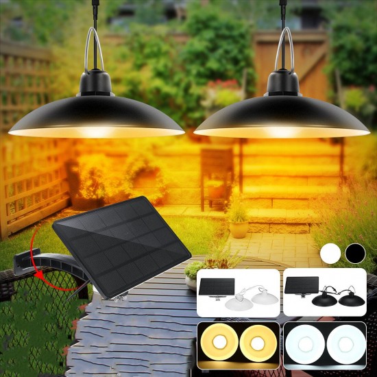 Double Head LED Solar Light IP65 Waterproof Outdoor Garden Pendant Lamp for Home Park Street Yard