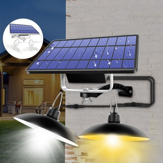 Double Head LED Solar Light Retro Pendant Outdoor Home IP65 Lamp For Camping Home Garden Yard