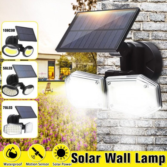 Double Head Motion Sensor LED Solar Light Outdoor Spotlight Waterproof Rotatable Wall Lamp Double Head Motion Sensor LED Solar Light Outdoor Spotlight Waterproof Rotatable Wall Lamp