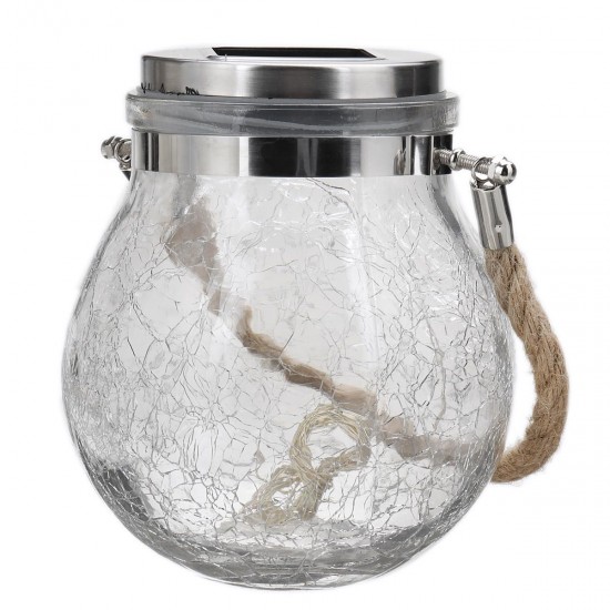 Hanging Solar Powered Crackle Glass Jar Lamp Lantern String Fairy Light Romantic Indoor Outdoor Decoration Hanging Solar Powered Crackle Glass Jar Lamp Lantern String Fairy Light Romantic Indoor Outdoor Decoration