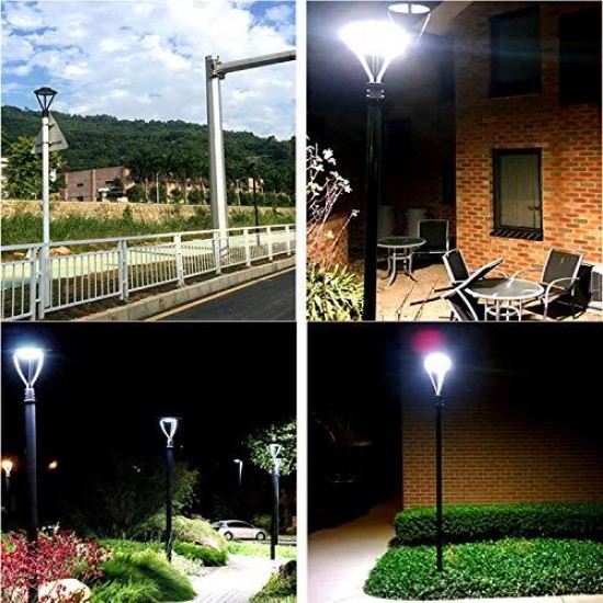 LED Post Top Pole Lights 100W Work Circular Area Light Fixture 14000LM IP65 Waterproof 400W Replacement 5000K Daylight AC100-277V