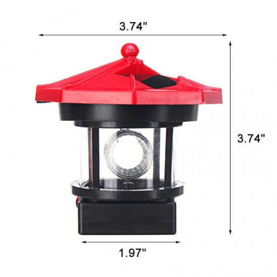 LED Rotating Lighthouse Solar Light Tower Top Garden Yard Lawn Lamp Outdoor Landscape Lighting