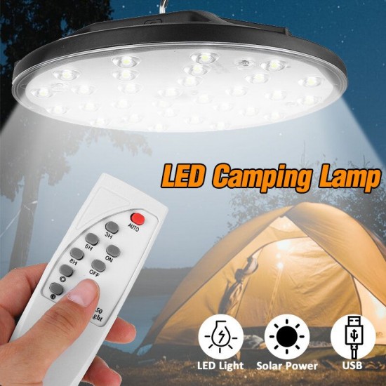 LED Solar Camping Tent Light Garden Hooking Floodlight Outdoor Lamp With Remote Control