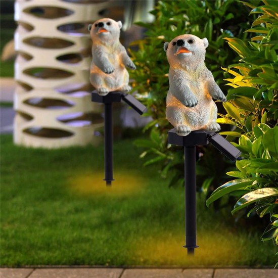 LED Solar Light Polar Bear Garden Light Lawn Light Outdoor Waterproof Lamp RGB