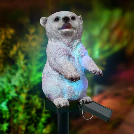 LED Solar Light Polar Bear Garden Light Lawn Light Outdoor Waterproof Lamp RGB