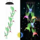 LED Solar Light Waterproof Outdoor Hanging Colorful Hummingbird Bell Light Wind Chimes Lamp Decor