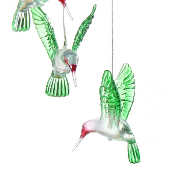 LED Solar Light Waterproof Outdoor Hanging Colorful Hummingbird Bell Light Wind Chimes Lamp Decor