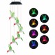 LED Solar Light Waterproof Outdoor Hanging Colorful Hummingbird Bell Light Wind Chimes Lamp Decor