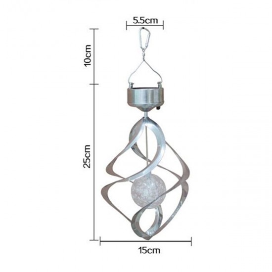 LED Solar Power Wind Chime Spinner Light Outdoor Hanging Lamp for Home Garden Decor