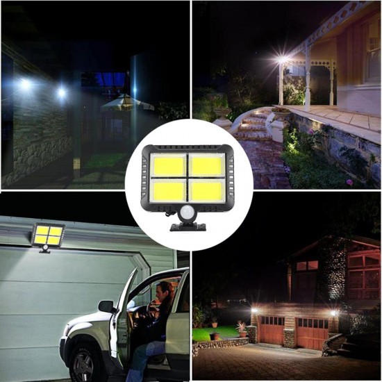 LED Solar Powered Light PIR Motion Sensor Waterproof Garden Path Yard Outdoor Security COB Wall Lamp