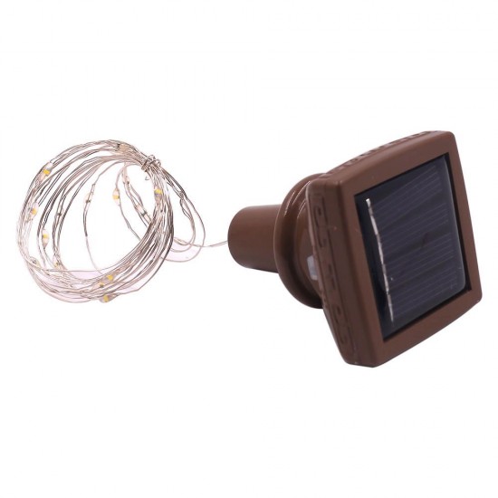 Outdoor 1M 10LED Square Bottle Cork Copper Wire Fairy String Light Solar Powered Christmas Holiday Party Lamp