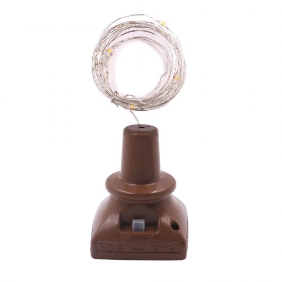 Outdoor 1M 10LED Square Bottle Cork Copper Wire Fairy String Light Solar Powered Christmas Holiday Party Lamp