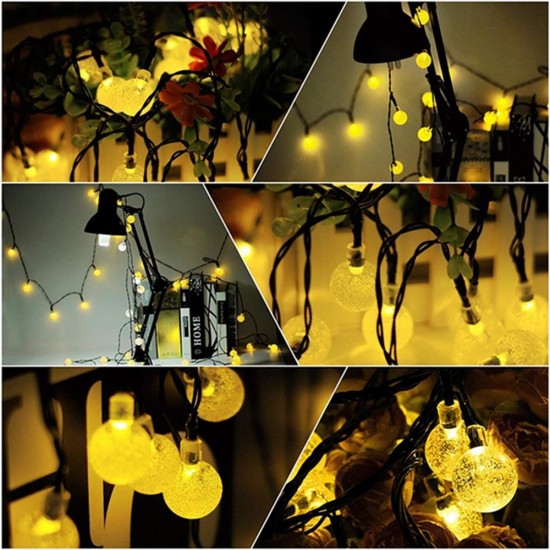 Outdoor Solar Powered 6.5M 30 LED Bulb String Light Garden Holiday Wedding lamp Christmas Tree Decorations Lights Outdoor Solar Powered 6.5M 30 LED Bulb String Light Garden Holiday Wedding lamp Christmas Tree Decorations Lights