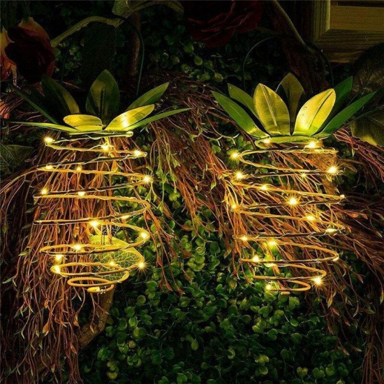 Pineapple LED Solar Light Waterproof Hanging Lantern Metal Warm White Garden Decorative Outdoor Lamp Pineapple LED Solar Light Waterproof Hanging Lantern Metal Warm White Garden Decorative Outdoor Lamp