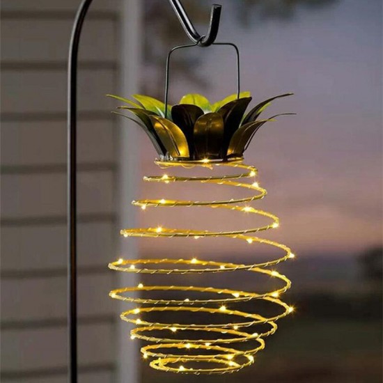 Pineapple LED Solar Light Waterproof Hanging Lantern Metal Warm White Garden Decorative Outdoor Lamp Pineapple LED Solar Light Waterproof Hanging Lantern Metal Warm White Garden Decorative Outdoor Lamp