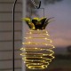 Pineapple LED Solar Light Waterproof Hanging Lantern Metal Warm White Garden Decorative Outdoor Lamp