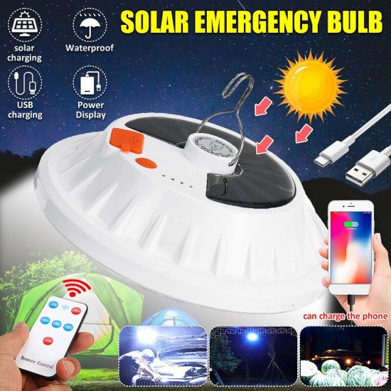 Rechargeable 120LED Solar Tent Light Bulb Hanging Outdoor Camping Lantern Hiking Bright Lamp