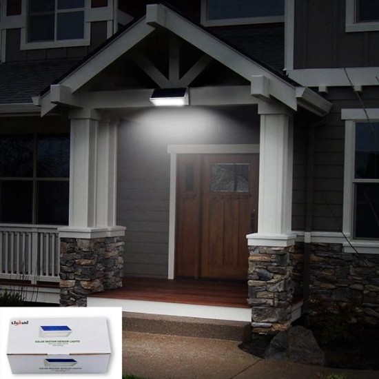 Solar 48 LED Radar Motion Sensor Wall Light Outdoor Waterproof Aluminum Alloy Security Lamp