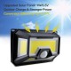 Solar COB PIR Motion Sensor Light 4 Sides Waterproof Outdoor Emergency Garden Security Wall Lamp