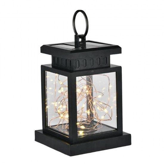 Solar Hanging 30 LED Warm White Copper Wire String Light Lantern Waterproof Outdoor Garden Decor