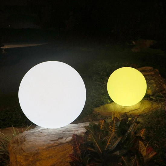 Outdoor RGB LED Remote Waterproof Ball Garden Porch Landscape Pathway Night Light 30/35/40cm