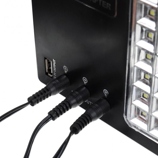 Solar Panel Power System USB Charger Generator + Headlamp +3 LED Bulb Light