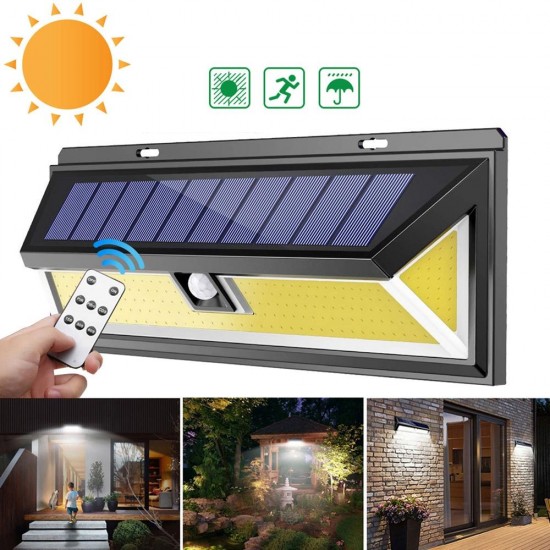 Solar Power 180 COB LED PIR Motion Sensor Wall Light Outdoor Garden Yard Lamp Waterproof