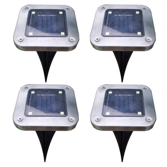 Solar Power 4 LED Buried Light Ground Lamp Cool/Warm White Outdoor Path Garden Decking Underground Lamp