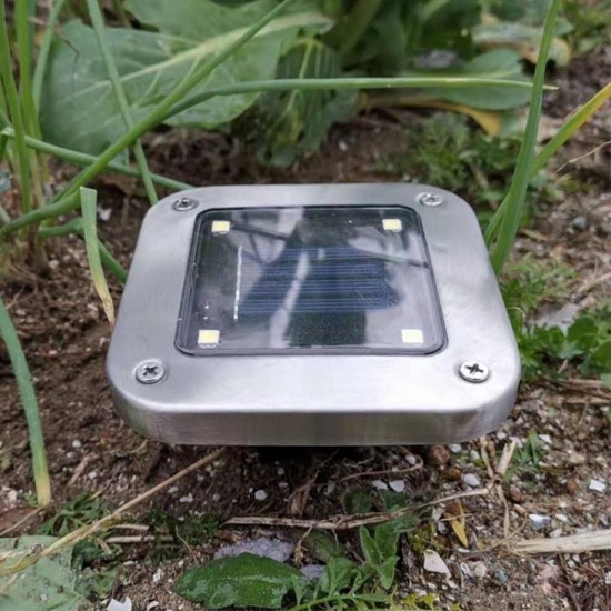 Solar Power 4 LED Buried Light Ground Lamp Cool/Warm White Outdoor Path Garden Decking Underground Lamp