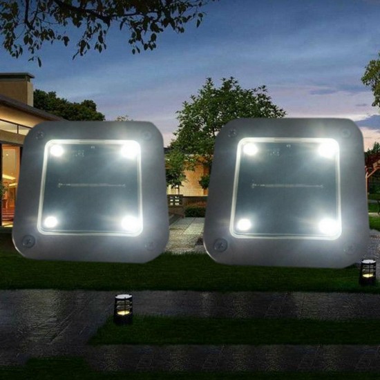 Solar Power 4 LED Buried Light Ground Lamp Cool/Warm White Outdoor Path Garden Decking Underground Lamp Solar Power 4 LED Buried Light Ground Lamp Cool/Warm White Outdoor Path Garden Decking Underground Lamp
