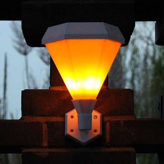 Solar Power 51 LED Flame Wall Light Waterproof Outdoor Garden Yard Pathway Lamp